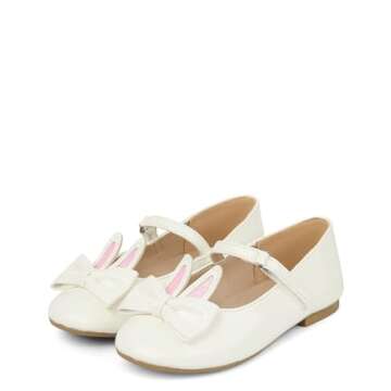 Gymboree Girls and Toddler Dressy Ballet Flat with Glitter Bunny Ears