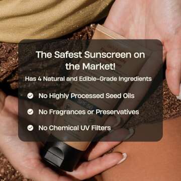 Sky and Sol Non-Toxic Natural Mineral Sunscreen SPF 50 | Safest Organic Natural Tallow & Zinc Oxide Sunblock | Reef Safe, Clean Non-Greasy Formula for Face and Body | Women and Men. 3 oz (85 g)