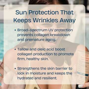 Sky and Sol Non-Toxic Natural Mineral Sunscreen SPF 50 | Safest Organic Natural Tallow & Zinc Oxide Sunblock | Reef Safe, Clean Non-Greasy Formula for Face and Body | Women and Men. 3 oz (85 g)