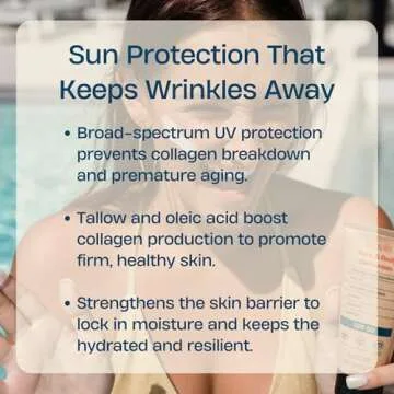 Sky and Sol Non-Toxic Natural Mineral Sunscreen SPF 50 | Safest Organic Natural Tallow & Zinc Oxide Sunblock | Reef Safe, Clean Non-Greasy Formula for Face and Body | Women and Men. 3 oz (85 g)