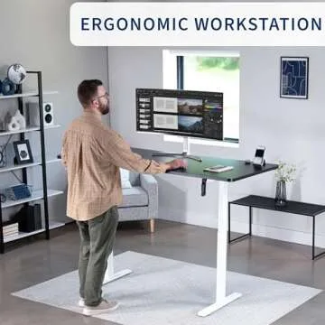 VIVO White Manual Adjustable Desk Frame for Ergonomic Workstation