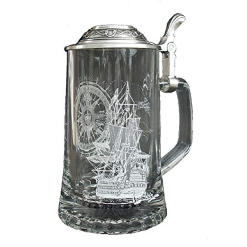Artisan Glass Nautical Stein - Exquisite Craftsmanship for Beer Lovers