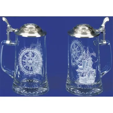 Glass Nautical Stein - High-Quality Beer Drinking Experience