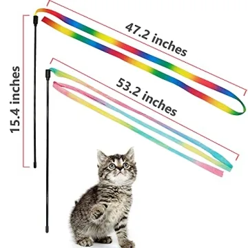 Interactive Cat Rainbow Wand Toys for Cats and Kittens