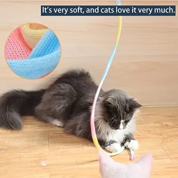 Interactive Cat Rainbow Wand Toys for Cats and Kittens