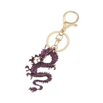 XIAHIOPT Crystal Pendant Keychain Multicolor Chinese Dragon Key Chain Fashionable Ornament for Phone...
