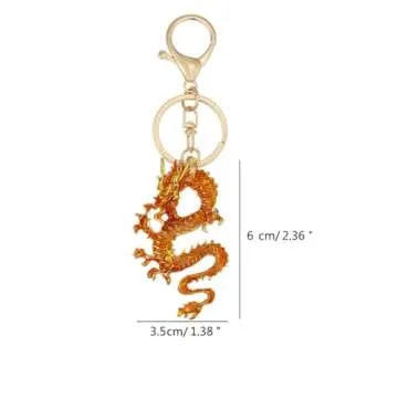 XIAHIOPT Crystal Pendant Keychain Multicolor Chinese Dragon Key Chain Fashionable Ornament for Phones Creative Keyring Gift, Purple