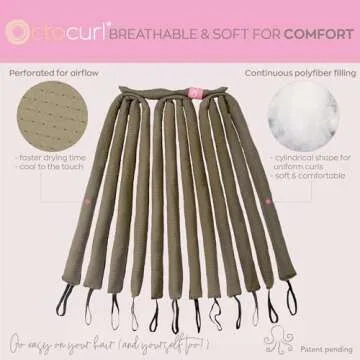 Octocurl Heatless Hair Curler - No Headband Octopus Curler - Overnight Curls for Medium Length Hair ...