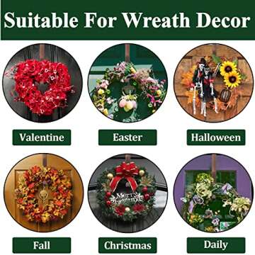 ZMCINER Wreath Hanger for Front Door, Adjustable Wreath Hanger from 15 to 25 Inches, 20 lbs Larger D...