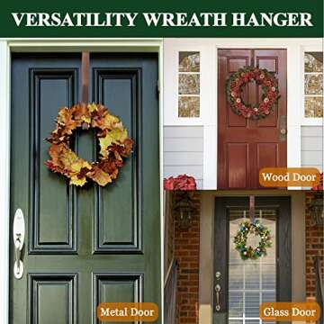 ZMCINER Adjustable Wreath Hanger for Front Door, 15 to 25 Inches