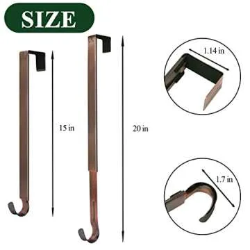 ZMCINER Adjustable Wreath Hanger for Front Door, 15 to 25 Inches