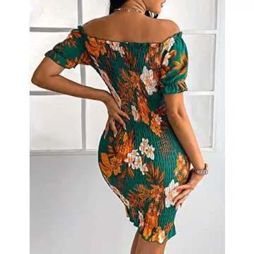 PRETTYGARDEN Off Shoulder Mini Dress for Summer Fun