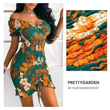 PRETTYGARDEN Off Shoulder Mini Dress for Summer Fun