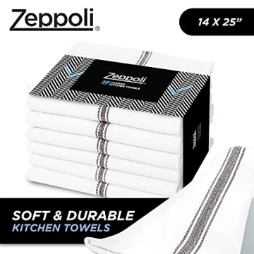 Zeppoli Classic Kitchen Towels - 15 Pack Absorbent Cotton