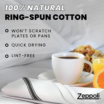 Zeppoli Classic Kitchen Towels - 15 Pack Absorbent Cotton