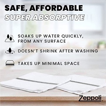 Zeppoli Classic Kitchen Towels - 15 Pack Absorbent Cotton