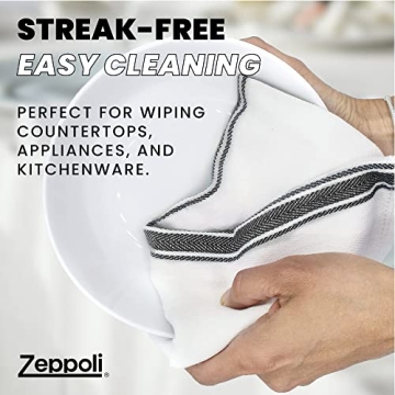 Zeppoli Classic Kitchen Towels - 15 Pack Absorbent Cotton