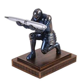 Amoysanli Knight Pen Holder Desk Organizers and Accessories Desk Decor Resin Pen Holder as Gift with...