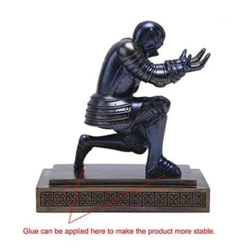 Amoysanli Knight Pen Holder Desk Organizers and Accessories Desk Decor Resin Pen Holder as Gift with a Cool Pen for Office and Home (Blue)