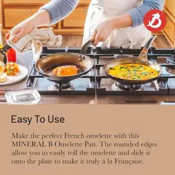 de Buyer MINERAL B Carbon Steel Omelette Pan - 9.5” - Naturally Nonstick - Made in France