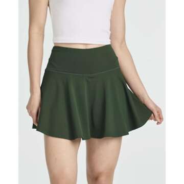 Real Essentials 4 Pack: Womens Skirts Tennis Skorts Shorts Underneath Pleated Golf Pockets Athletic ...