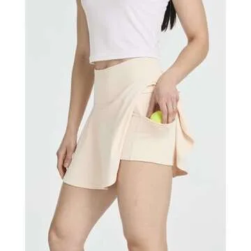 Real Essentials 4 Pack: Womens Skirts Tennis Skorts Shorts Underneath Pleated Golf Pockets Athletic Yoga Pickleball Ladies Active Running Sports Workout