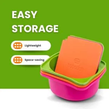 Babadoh Pizza Making Accessories | Pizza Dough Proofing Containers with Lids | Set of 6 | Multi Bright (2 Berry, 2 Orange, 2 Lime) | Original Size (make 12" Pizzas)