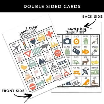 Craftivity Designs Road Trip Scavenger Hunt Games for Kids, Outdoor or Indoor, Birthday Party, Travel Activities, 10 Dry Erase Markers and Cards, Educational Family Game Night