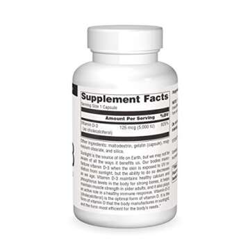 Source Naturals Vitamin D-3 5000 iu Supports Bone & Immune Health - 240 Capsules