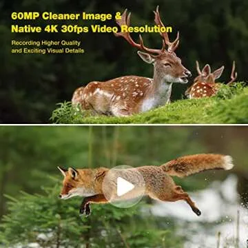 4K Trail Camera Dual-Lens Starlight Night Vision 60MP WiFi Bluetooth Game Camera with 0.1S Trigger IP66 Waterproof Hunting Cam for Wildlife Monitoring