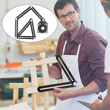 Aluminum Alloy Multi-Function Six-Fold Ruler Angle Finder for Builders and Carpenters