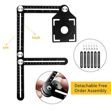 Aluminum Multi-Function Ruler Angle Finder for Craftsmen