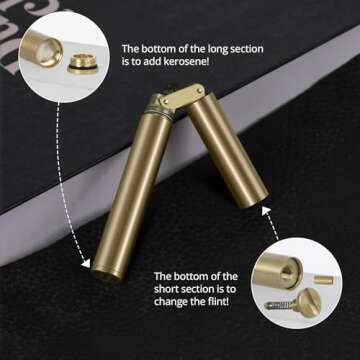 CHOICEDC Vintage Lighter, Cool Trench Lighters, Copper Trench Lighter, Kerosene Lighter Fluid Refillable Lighters, Antique Windproof Lighters, Novelty Lighter, Unique Gifts for Men Dad Husband