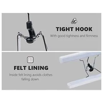 Amber Home 10 Pack White Wooden Pants Hangers, Wood Clamp Hangers with Non Slip Padded Velvet, Jeans/Slacks Hangers Hair Extension Hangers for Skirts, Trousers, Wigs (White, 10)