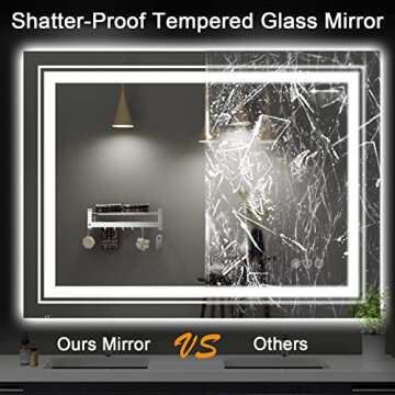 Snowdool LED Bathroom Mirror, 60"X36" with Front and Backlit, Anti-Fog, Large Bathroom Vanity Mirror for Wall, Memory Function, Stepless Dimmable, Tempered Glass (Horizontal/Vertical)