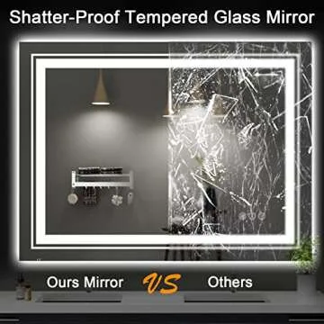 Snowdool LED Bathroom Mirror, 60"X36" with Front and Backlit, Anti-Fog, Large Bathroom Vanity Mirror for Wall, Memory Function, Stepless Dimmable, Tempered Glass (Horizontal/Vertical)