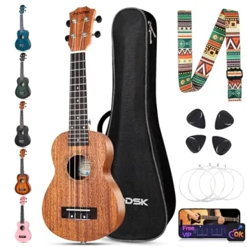 AODSK Ukulele For Beginners,Uke Starter Bundle Kit,21 inch Ukelele with Free Gig Bag Strap,Professio...