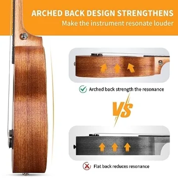 AODSK Ukulele For Beginners,Uke Starter Bundle Kit,21 inch Ukelele with Free Gig Bag Strap,Professional Acoustic Soprano Ukelele Four String Wooden Hawaiian Uke for Students Starter Kit - Natural