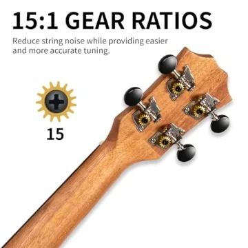 AODSK Ukulele For Beginners,Uke Starter Bundle Kit,21 inch Ukelele with Free Gig Bag Strap,Professional Acoustic Soprano Ukelele Four String Wooden Hawaiian Uke for Students Starter Kit - Natural