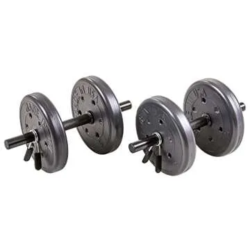 US Weight 105 Pound Barbell Weight Set for Home Gym| Adjustable Weight Set with Two Dumbbell Bars and Full 6 Ft Bar, Black