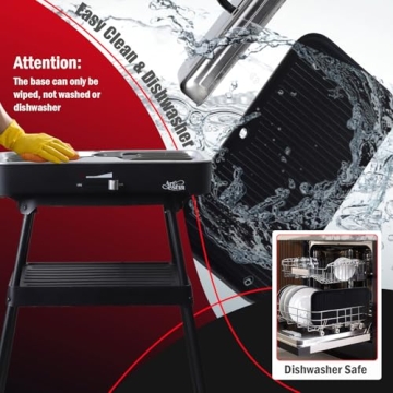 Artestia 1800W Electric Outdoor Grill with Lid