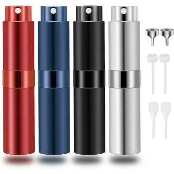 Travel Perfume Atomizer 4-Pack - Refillable Mini Bottles