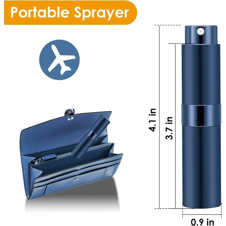 Travel Perfume Atomizer 4-Pack - Refillable Mini Bottles