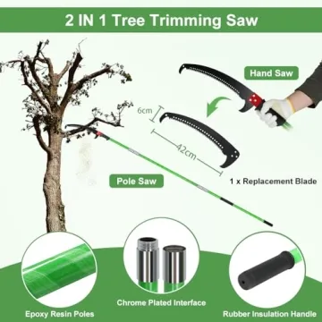 SMONTER 26Ft Tree Pruner Pole Saw for Expert Trimming