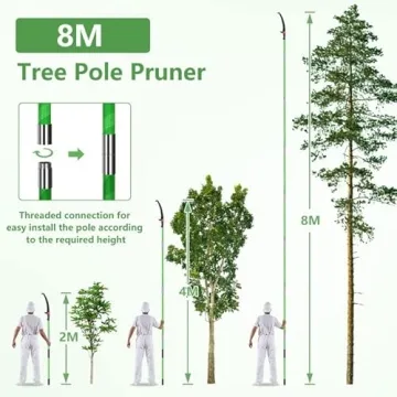 SMONTER 26Ft Tree Pruner Pole Saw for Expert Trimming