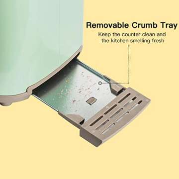 PINLO 2-Slice Stainless Steel Retro Toaster with Wide Slots