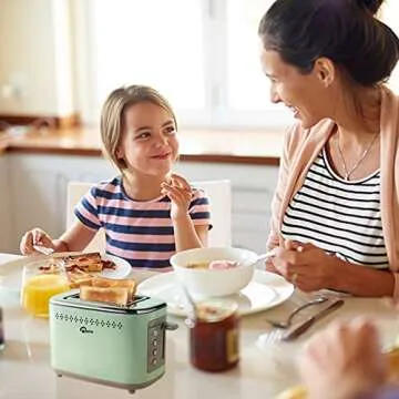 PINLO 2-Slice Stainless Steel Retro Toaster with Wide Slots