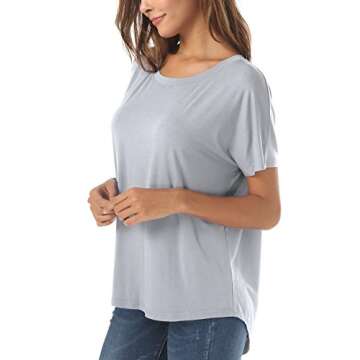 Herou Summer High Low T Shirt for Women in Grey
