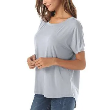 Herou Summer High Low T Shirt for Women in Grey