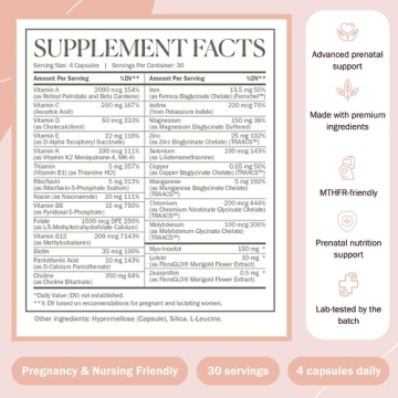 Biomeology Prenatal Vitamins 120 Capsules for Moms & Babies